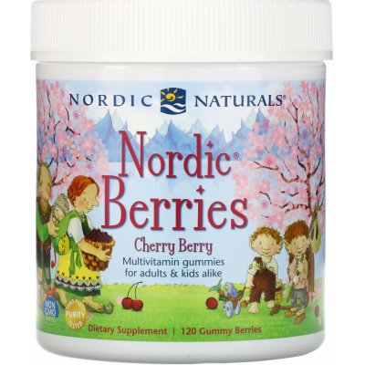 Nordic Naturals Berries Multivitamin pro Děti, třešeň, 120 gumových bombonu