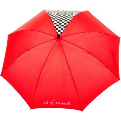 Deštník červený s rukojetí ve tvaru řadící páky a s logem ACI 2H531951 – Zbozi.Blesk.cz