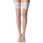 Glamory luxusní samodržící punčochy Comfort 20 DEN s vysokým krajkovým lemem white – Zboží Mobilmania