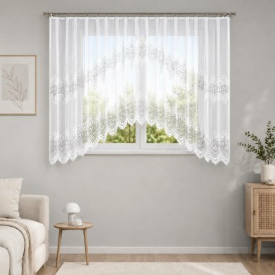 Dekorační oblouková krátká záclona na žabky VIOLETTA 160 bílá 300x160 cm MyBestHome – Hledejceny.cz