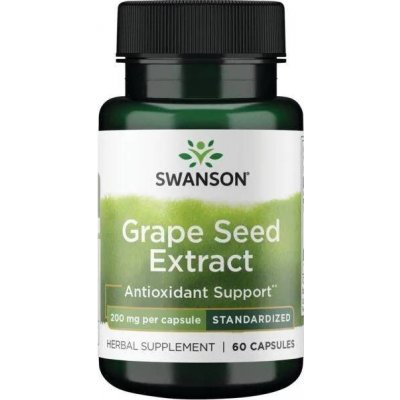 Swanson Hroznová Semínka Grape Seed Extract 200 mg 60 kapslí – Hledejceny.cz