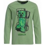 MOJANG official product - Chlapecké bavlněné tričko s dlouhým rukávem Minecraft zelená – Zboží Dáma