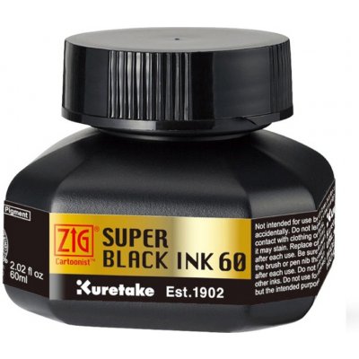 Kuretake Inkoust SUPER BLACK INK 60ml – Zboží Mobilmania