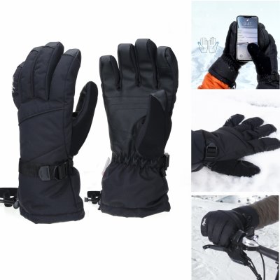 Meco zimní rukavice nepromokavé izolační lyžařské rukavice pánské dámské dotykový displej sportovní rukavice zateplené prodyšné – Zboží Mobilmania