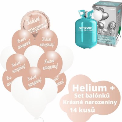 balonky.cz Helium set růžovo-zlatý kruh +balónky KRÁSNÉ NAROZENINY – Zboží Dáma