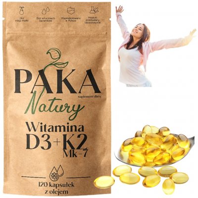 Paka Natury Vitamín D3 + K2mk7 120 kapslí s olejem – Hledejceny.cz