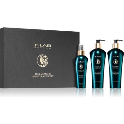 T-LAB Professional Natural Lifting objemový šampon pro podporu růstu vlasů 300 ml + objemový kondicionér 300 ml + objemový sprej pro podporu růstu vlasů 150 ml dárková sada