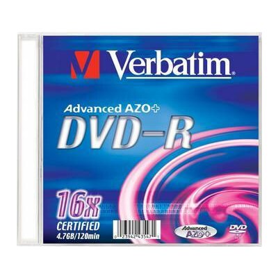Verbatim DVD-R 4,7GB 16x, slim, 1ks (43547) – Zboží Živě