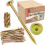 Tesařské vruty TORX s talířovou hlavou 8x140 mm, 50 ks – Hledejceny.cz