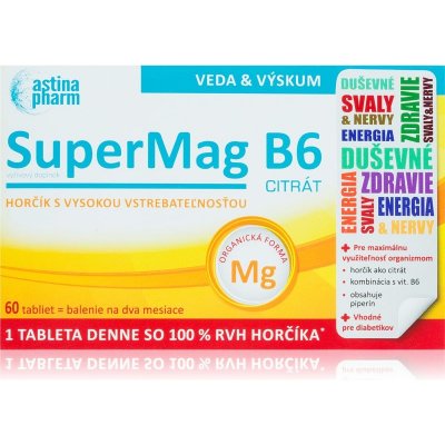 Astina SuperMag B6 tablety pro podporu činnosti nervové soustavy 60 tbl