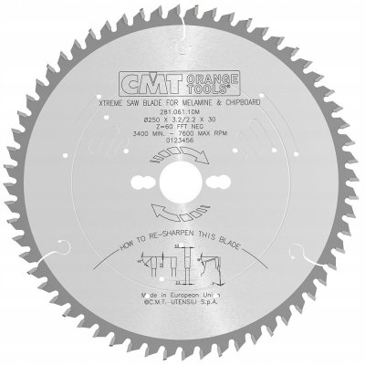 CMT Pila na desku / MDF 220x30x63Z / -3° Negativ – Zboží Mobilmania