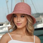 Krumlovanka dámský letní nemačkavý slamák Cloche melange 100% Paile natural P-12528 starorůžová – Hledejceny.cz