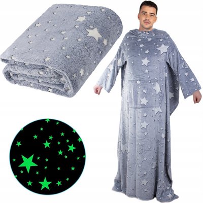 Verk Fleecová deka s rukávy 170x190 cm svítící šedá – Zboží Mobilmania