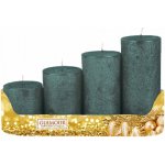 NOHEL GARDEN Adventní svíčky stupňovité rustikální metalické zelené 4 ks – Hledejceny.cz