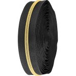 Zip spirálový No 5 s metalickými zoubky metráž, střední, 4 (322) černá zlatá – Zboží Mobilmania