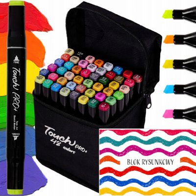 KIK KX5123_1 Oboustranné lihové fixy v pouzdře 48 + stojan – Zboží Živě