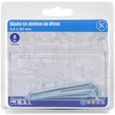 skoba se závitem do dřeva 80x4,2mm Zn (5ks) – Hledejceny.cz