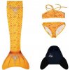 Dětský karnevalový kostým Set mořská panna GOLD +dvojdílné plavky mono ploutev