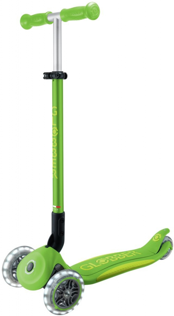 Globber Primo Foldable Plus Lights V2 Apple Green/Lime zelená