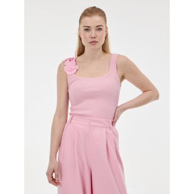 Orsay Světle růžové dámské tílko s aplikací – Sleviste.cz
