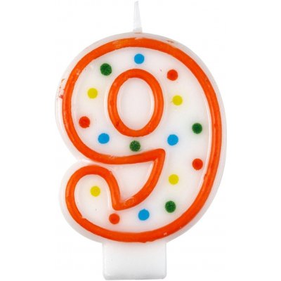 Amscan Dortová svíčka číslo 9 tečky – Sleviste.cz