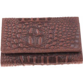 Kubát Kůže Dámská luxusní kožená černá peněženka designovaná 737012 Kroko Barva: hnědá
