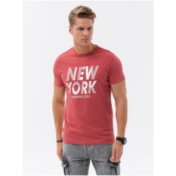 Ombre Clothing pánské tričko s potiskem Červené