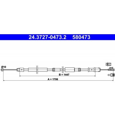 Lanko ruční brzdy ATE 24.3727-0473 (AT 580473) | Zboží Auto