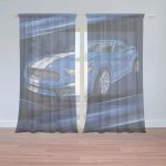 Sablio Záclony Mustang Modré pozadí s pruhy: 2ks 150x250cm – Hledejceny.cz