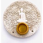 Mani Bhadra Stojánek na vonné tyčinky a kužely Tree of Life Meditace bílý Ø 9 cm – Hledejceny.cz