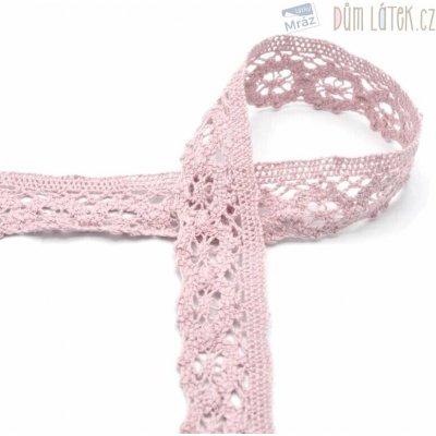 Krajka paličkovaná starorůžová, šíře 30 mm – Zboží Dáma