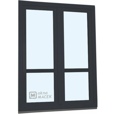 Kömmerling balkonové dveře 70 AD s příčkou O+OS klapačka pravé antracit/bílá 150 x 220 cm jednostranná klika + madýlko + – Hledejceny.cz