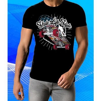 Tričko Skate Life Style Skateboard životní styl černé – Hledejceny.cz