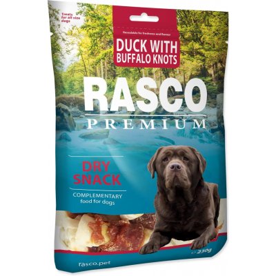 Rasco Premium buvolí kůže s kachním masem uzly 5 cm 230 g – Hledejceny.cz
