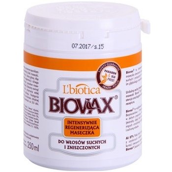 L'biotica Biovax Dry Hair regenerační a hydratační maska pro suché a poškozené vlasy (Paraben & SLS Free) 250 ml