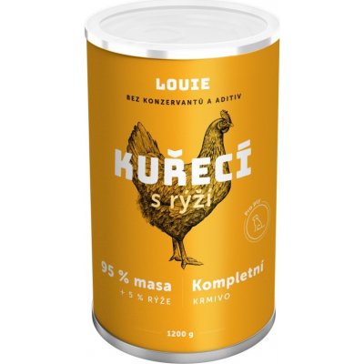 Louie Dog kuřecí s rýží 4 x 1200 g