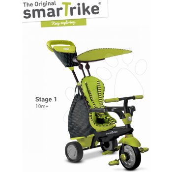 Smart Trike 6600800 GLOW 4v1 TouchSteering černá zelená s tlmičom a 2 taškami zeleno čierna