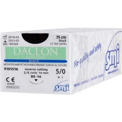 Daclon nylon černý 5/0 (1), 3/8 kruh, 75cm DS16, 12 ks – Zboží Dáma Daclon nylon černý 5/0 (1), 3/8 kruh, 75cm DS16, 12 ks – Zboží Dáma