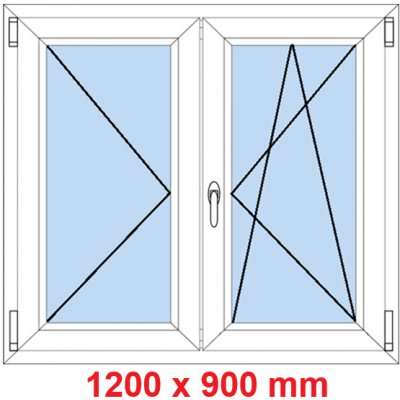 Soft Dvoukřídlé plastové okno 120x90 cm O+OS Dub bahenní – Sleviste.cz