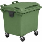 Plastik Gogic Plastový kontejner 1 100 l zelený ploché víko – Hledejceny.cz