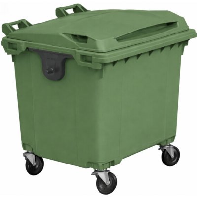 Plastik Gogic Plastový kontejner 1 100 l zelený ploché víko – Hledejceny.cz