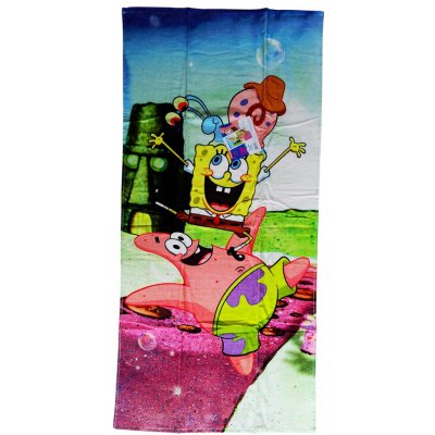 Carbotex dětská plážová osuška SpongeBob a jeho přátelé 70 x 140 cm