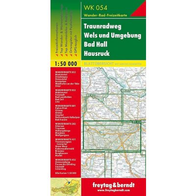 Rakousko: Traunská cyklostezka, Wels a okolí / Turistická mapa WK 054 – Zboží Mobilmania