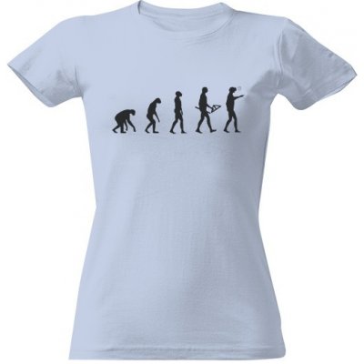 Tričko s potiskem Evoluce projekce světlé tričko Nebesky modrá – Zboží Mobilmania
