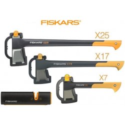 Fiskars SET 3 sekery X25 + X17 + X7 s ostřičem Xsharp alternativy -  Heureka.cz