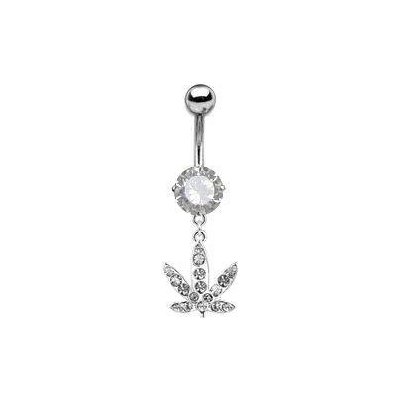 Šperky4U piercing do pupíku list marihuany WP01130-C – Zbozi.Blesk.cz