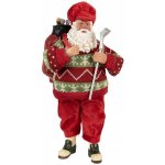 Clayre & Eef Červená vánoční figurka Santa Claus s golfovou holí - 15*10*28 cm – Hledejceny.cz