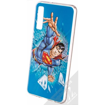 Pouzdro DC Comics Superman 005 TPU ochranné silikonové s motivem Samsung Galaxy A7 2018 modré – Zboží Mobilmania