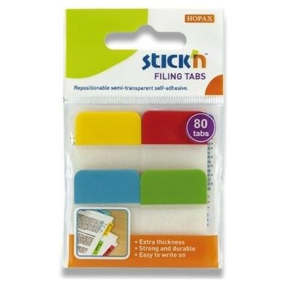Samolepicí záložky Hopax Stick’n Clearnote 38 x 25 mm, 4 x 20 ks – Hledejceny.cz