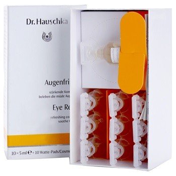 Dr. Hauschka Eye And Lip Care osvěžujicí obklady pro unavené oči 10x solution + 10x cosmetic pads 10 x 5 ml